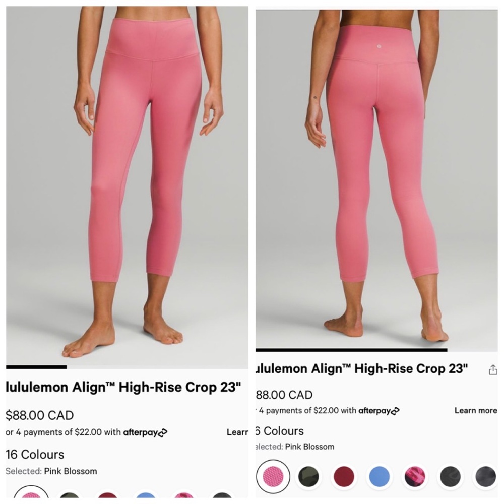 Lululemon Align Crop Pink size 8